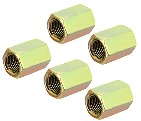 MECCANIXITY Hex Coupling Nuts M10 x 1mm Fine Thread 20mm Length Sleeve Stud Rod Adapters Pipe Connectors Colorful Pack of 5