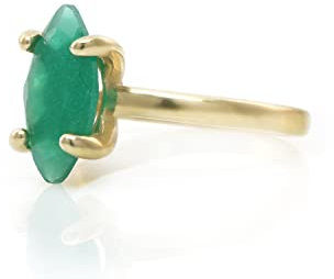 Bague Onyx Marquise Anemone - Bague Solitaire Artisanale pour Fiançailles, Mariage, Déclaration de Mode, Bagues en Or 14k pour Femmes - Bijoux Personnalisés pour Dames - avec Boîte Cadeau