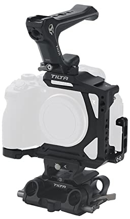 Tilta Kit mezza gabbia per fotocamera a7R V Pro con manico superiore, adattatore piastra di base LWS, attacco guida NATO - nero TA-T46-B-B