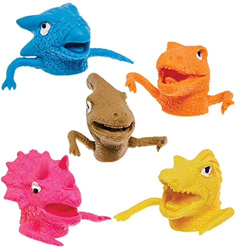Baker Ross FX671 Dinosaurier-Fingerpuppen - 10er-Packung, Partytütenfüller für Kinder