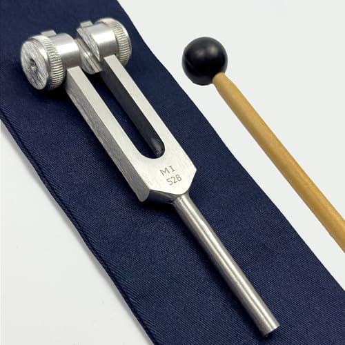 Solfeggio-Stimmgabel mit 528 Hz für Heilung, Liebesfrequenz 528 Hz, Klangheilung und Biofeld-Harmonisierung, Klangtherapie-Werkzeuge, Klangheilungsinstrumente, Silber | Höhere Oktave mit kürzerer Resonanz, aber erhöhter Stärke und Amplitude, Liebesfrequenz 528 Hz, Klangheilung