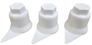 KRAM-Tuck - 100x Radschrauben - Radmuttern - Radschraubenkappen - Radmutternkappen - Kunstsoff Kappen Abdeckungen - Indikator für lose Schrauben (Weiß, 32MM)