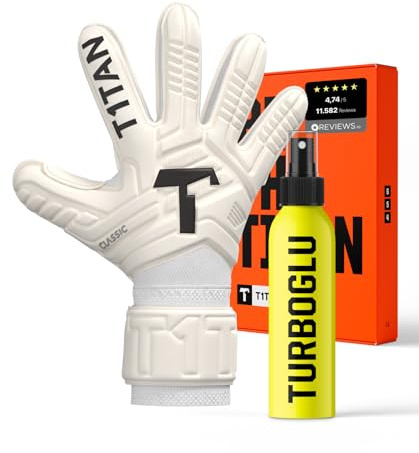 T1TAN Torwarthandschuhe Kinder Classic Junior, Größe 3-6, Tormannhandschuhe Jungen, Torhüterhandschuhe Mädchen, Fußball Torwart Handschuhe 3-10 Jahre, Kinder Torwarthandschuhe, Atmungsaktiv