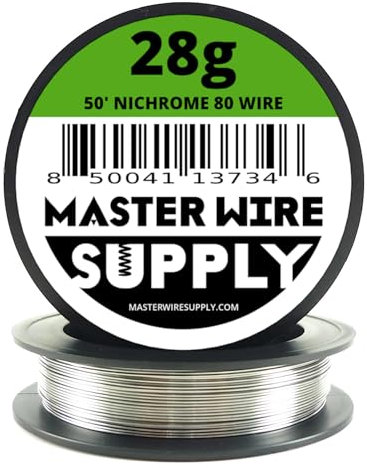 Nichrome 80-50' - 28 Gauge Wire - 50ft - 0.32mm - 0.013in - Master Wire Supply
