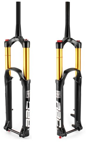 DYSY 27,5 Zoll 29 Zoll MTB Downhill Fahrradgabel, Aluminiumlegierung 39,8mm Konisches Rohr Gabelschaft Mountainbike Gabel Manuell Verriegelbare Achse 15mm Federweg 170mm (Size : 29 ER)