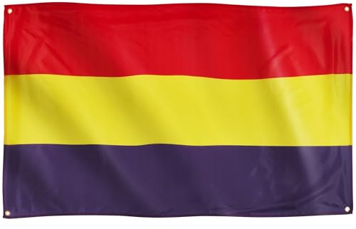 Runesol Bandera Española Republicana, 91x152cm, 3ft x 5ft, 4 Ojales, Ojal en Cada Esquina, Tricolor, República, Banderas Premium, Interior, Exterior, Colores Vivos