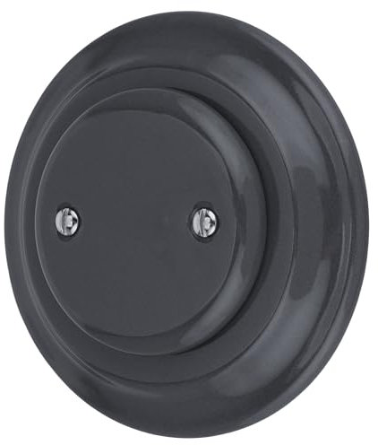 Unterputz Porzellan Retro Blindabdeckung, All-in-One, Serie PR1 dunkelgrau