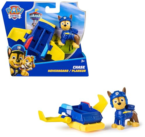 PAW PATROL, Chase Action Pup, Spielfigur mit Mini-Rettungsflugzeug mit ausklappbaren Flügeln, Spielzeug für Kinder ab 3 Jahren
