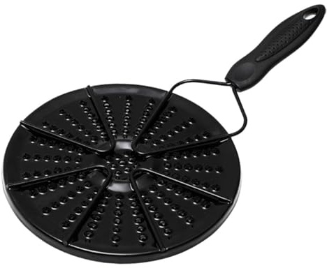 Plaque D’adaptation pour Plaque à Induction en Fer Émaillé Poignée | Noir, pour Casseroles Non Induction, Usage sur Gaz et Plaques Électriques, Diffusion Rapide et Uniforme