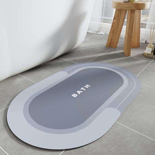 SIXHOME 50 * 80cm Blue Super Absorbent Bath Mats for Bathroom Floor Magic Mat Non Slip Absorbent Bathroom Mat Quick Dry Machine-Washable Dry Bath Rug