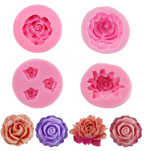 TEOZBLU Silikon-Form zum Backen und Basteln, Mini-Blume, silikon backform weihnachten, für Küche Backen Dekoration, Kuchen-Deko, Gießharz, Blütenpaste, Fondant