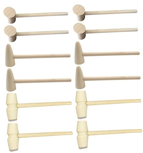 LALADEFIEE 15pcs Mini Wooden Mallets Children Wood Hammer Toy Small Wood Mallets for Toddlers Creative Hammering Game Educational Play Set