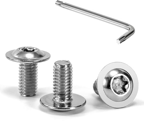 Tunejoy 30 Stück M5 x 10 mm Linsenkopfschrauben mit Flansch Trox Linsenkopfschraube Innensechskant Edelstahl A2 V2A Flanschschrauben Vollgewinde mit T25 Inbusschlüssel