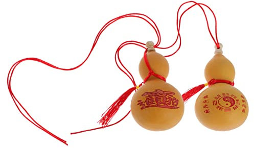 Warmhm 2St Anhänger aus natürlichem Kürbis Kalebasse Feng Shui - Kürbisflasche Weinspender Pumpkin Decor kürbisdeko Kürbisgeschenk dekorative Kürbisse natürlicher Kürbis Brown