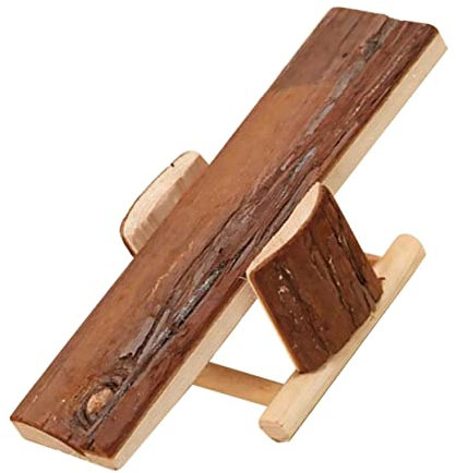 Supvox Kleintier Holz Wippe für Hamster Meerschweinchen Mäuse Spaß Spielplatz Kauspielzeug aus Natürlichem Holz für Kleine Haustiere Fördert Bewegung