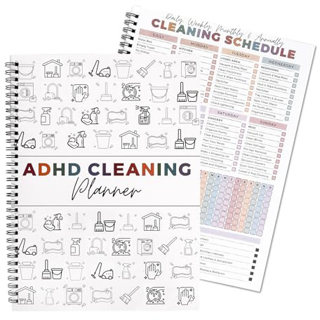 Adhd Pianificatore di pulizia per adulti, donne, adolescenti, adhd, pulizia e organizzazione, pianificatore, programma di pulizia e lista di controllo, lista dei quaderni, giornaliero, settimanale
