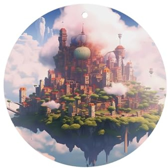 Phayah Sky City modello lavanda profumo auto aroma forma rotonda appeso fragranza compressa deodorante per interni auto 6p