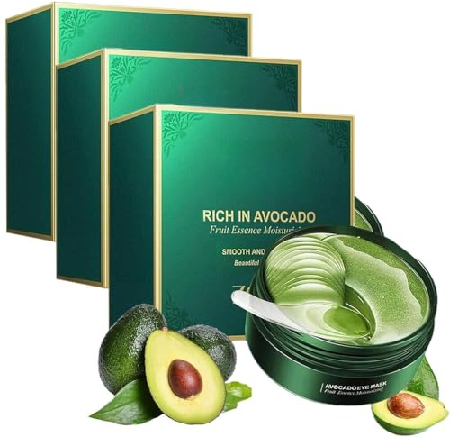 Masque contour des yeux à l'avocat (60 pièces), masque hydratant au collagène, idéal pour améliorer la peau sèche du contour des yeux, lisser et rajeunir la peau.