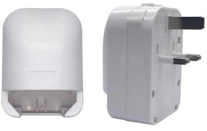Strhowill 2 Pack UK to EU Plug Adapter, White, UK to EU4.8 Built-in | UK 3-pin to EU 2-pin plug adapter, 13A 250V,portable travel converter for Laptop, Smartphone, Camera & Electrical Devices