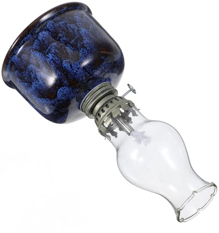 TOYANDONA Vintage Keramik Kerosinlampe mit Glaszylinder Nostalgische Petroleumlampe für Innenräume Klassische Öllaterne als Dekoratives Wohnaccessoire