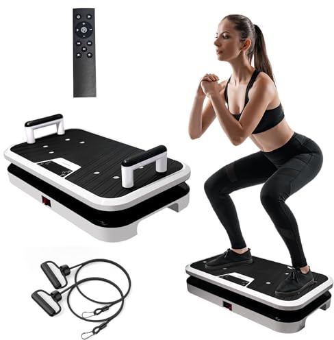 EDGSKGR Professional Linear Vertical Vibration Plate - 50-60Hz Whole Body Platform for Bone Strength & Lymphatic Drainage, 3mm Amplitude for Muscle Recovery & Skeletal Health, 330lbs Capacity