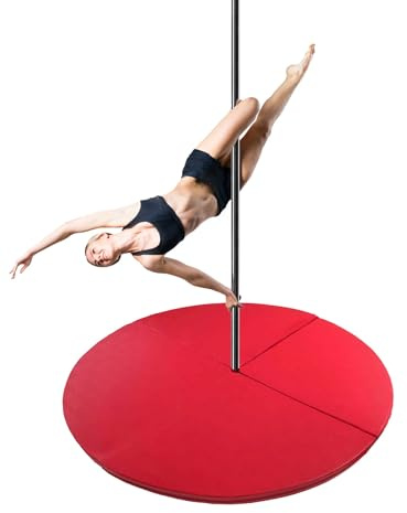 Generisch Fallschutzmatten für Tanzstangen, Yoga- und Lyra-Hoop-Reifen – Dicke, stoßdämpfende Sicherheitsmatten für den Heimgebrauch, 150 cm, Rot (59 x 2) – Ideal für Sport und Fitness