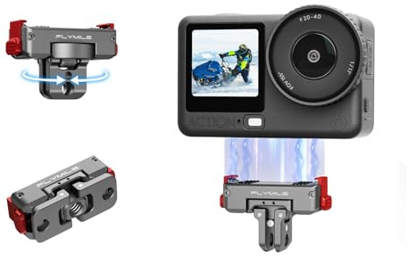 BRDRC 360° drehbare magnetische Aluminium-Schnellspanner-Halterung für DJI Action 6/Osmo Nano/360/Action 5 Pro/4/3, Schnellspannadapter-Zubehör mit 1/4-Schraube（für Action 6/Nano）