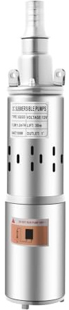 Pompe immergée immergée en acier inoxydable 12 V 180 W 1,2 m³/h Hauteur de refoulement max. 30 m Pompe à vis Pompe submersible pour puits profonds avec câble de 17 m de longueur