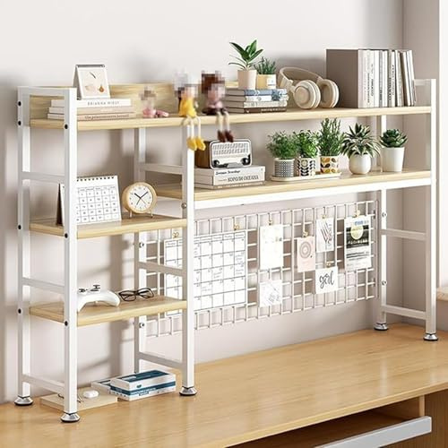 Librería Multifuncional De Sobremesa Para Ordenador - Estante Librería De Sobremesa, Organizador De Escritorio Con Tablero Perforado, Para Dormitorio En Casa(White,115 * 20 * 90cm)
