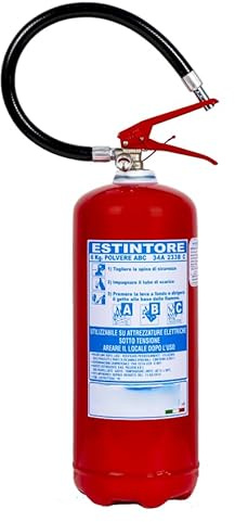 ESTINTORE A POLVERE KG 6, OMOLOGATO E CERTIFICATO DI NUOVA COSTRUZIONE, FORNITO DI STAFFA + CARTELLO + TAGLIANDO DI CONTROLLO