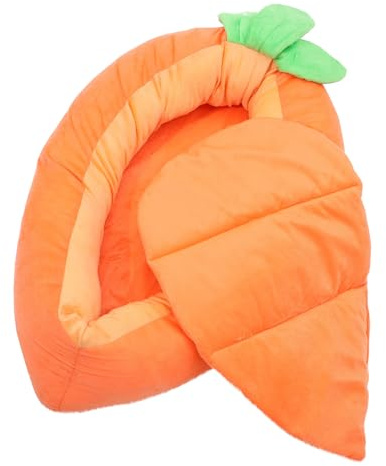 LALAFINA Kaninchen Schlafnest Karottenform aus Kratzfestem Stoff Bietet Wärme im Winter für Haustiere Wie Katzen und Kaninchen im Schlafzimmer Zufällige Farbe