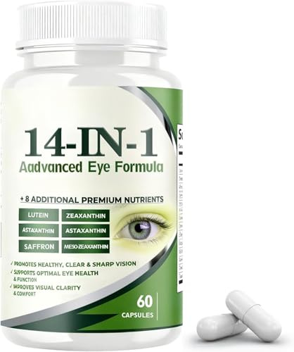 Fórmula avanzada para ojos 14 en 1: vitamina para ojos, promueve la salud ocular, 60 cápsulas