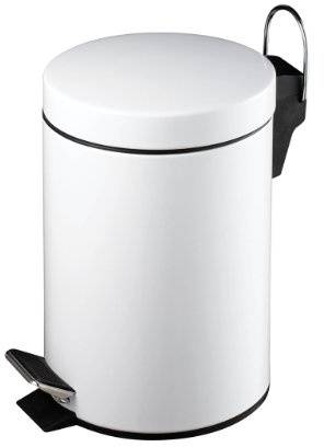 3L 3 LITRE PEDAL STEP BIN WASTE PAPER BASKET DUSTBIN ROUND(WHITE) BATHROOM KITCHEN BEDROOM