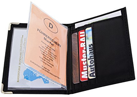 Ausweisetui - Kreditkartenetui Kartenetui Ausweishülle Scheckkartenhülle EC Scheckkarte KFZ-Scheinetui KFZ Visitenkarte Ausweis Leder Grau Braun Schwarz Geldbörse Damen Herren Sichtfenster
