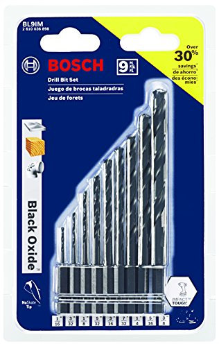 BOSCH BL9IM - Set di 9 punte per trapano in ossido nero