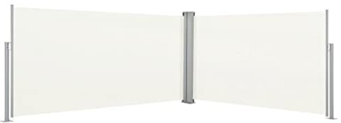 vidaXL Tenda da Sole Laterale Retrattile 160x600cm Crema Paravento Frangivento