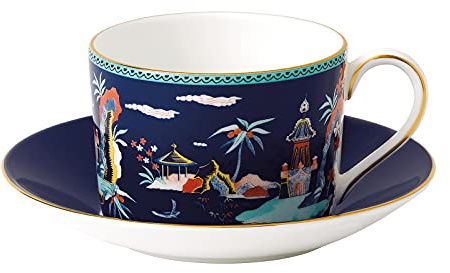 Wedgwood Wonderlust Teetasse und Untertasse, 142 ml, Blau