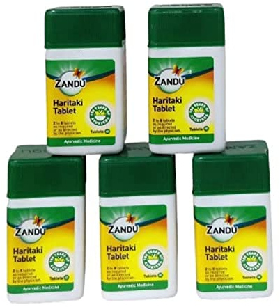 Zandu Haritaki (harde) Tablette 40 (5 Stück) kostenlose Malshuddhi-Probe