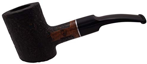 GERMANUS Pfeife Poker, Sandblast Schwarz - Made in Italy