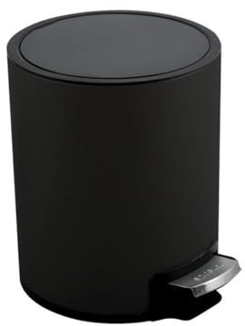 Spirella - Treteimer Edelstahl RIKU - Modernes und Elegantes Design - Herausnehmbarer Inneneimer aus Recyclingkunststoff - Rutschfester Sockel - Matt Schwarz - 3L