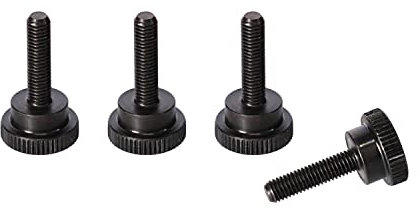 Precisiongeek Schwarz Stahl, Schwarzoxid, Ansatzschraube Rändelschrauben M6 x 19mm (4 Stück)