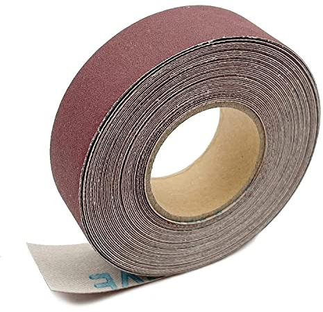 320 Grit Continuous Sandpaper Roll 2.54cm x 8m Emery Cloth Aluminium Oxide Abrasive Sandpaper Roll Drum Sander Sandpaper Rolls for Wood Furniture Finishing Metal Sanding Automotive Polishing