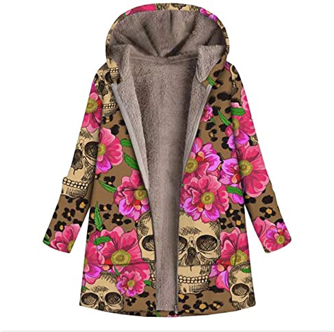 NNGOTD Damen wintermantel fahrradmantel kochjacke Jacke mit Teddyfutter Damen sweetjacke/Damen Bluse Langarm Damen Hoodies Oversized Winter Mantel Damen Frau