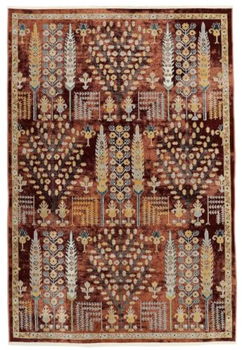RugVista Razavi Tappeto, 160 x 230 cm, Ruggine | Moderni, Rettangolare, Pelo corto, Lavabile in lavatrice, Oeko-Tex 100, Soggiorno, Camera da letto, Cucina