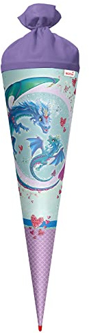 ROTH Grand cornet surprise avec paillettes - 70 cm - Rond - Fermeture en feutre - Fermeture en feutre - Pour la rentrée scolaire