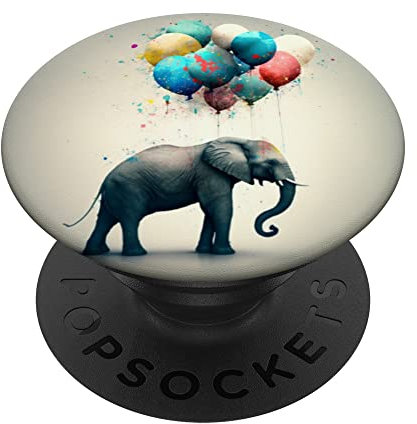 Elefant zum Aufhängen an bunten Luftballons, Elefant PopSockets mit austauschbarem PopGrip