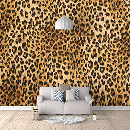 Art Papier peint intissé Mural Jaune et léopard Taille:L400CMxH280CM art Moderne Toison Salon Chambre à Coucherr Salle - Tableaux Muraux Tapisserie Photo