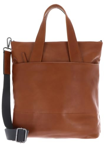 Leonhard Heyden Leder Umhängetasche Laptoptasche mit Laptopfach Hamburg Shopper 7088 Cognac braun