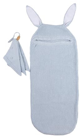 Minora Baby Strickwaren Cocoon Swaddle Set, 0-8 Monate, Winter Schlafsack Newborn Pucksack, Neugeborene Pucktuch, Baumwolle
