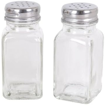 PARENCE.- Set de saleros y pimenteros tradicionales - 8.5x4.5x10cm - Set de 2 recipientes clásicos de sal y pimienta - transparentes, cocina, hogar